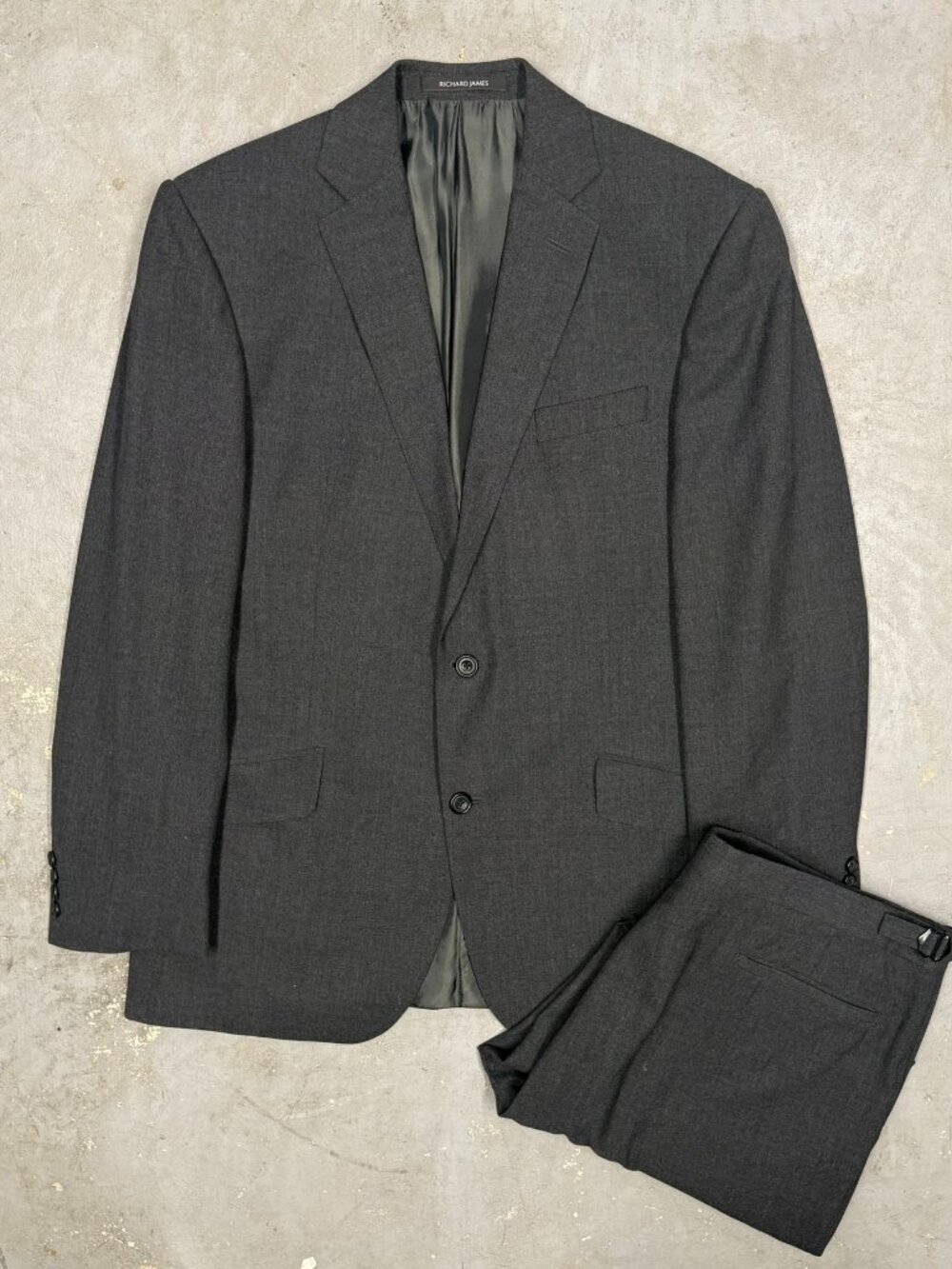 Richard James Savile Row Suit 2pc Fresco Wool Grey 42R